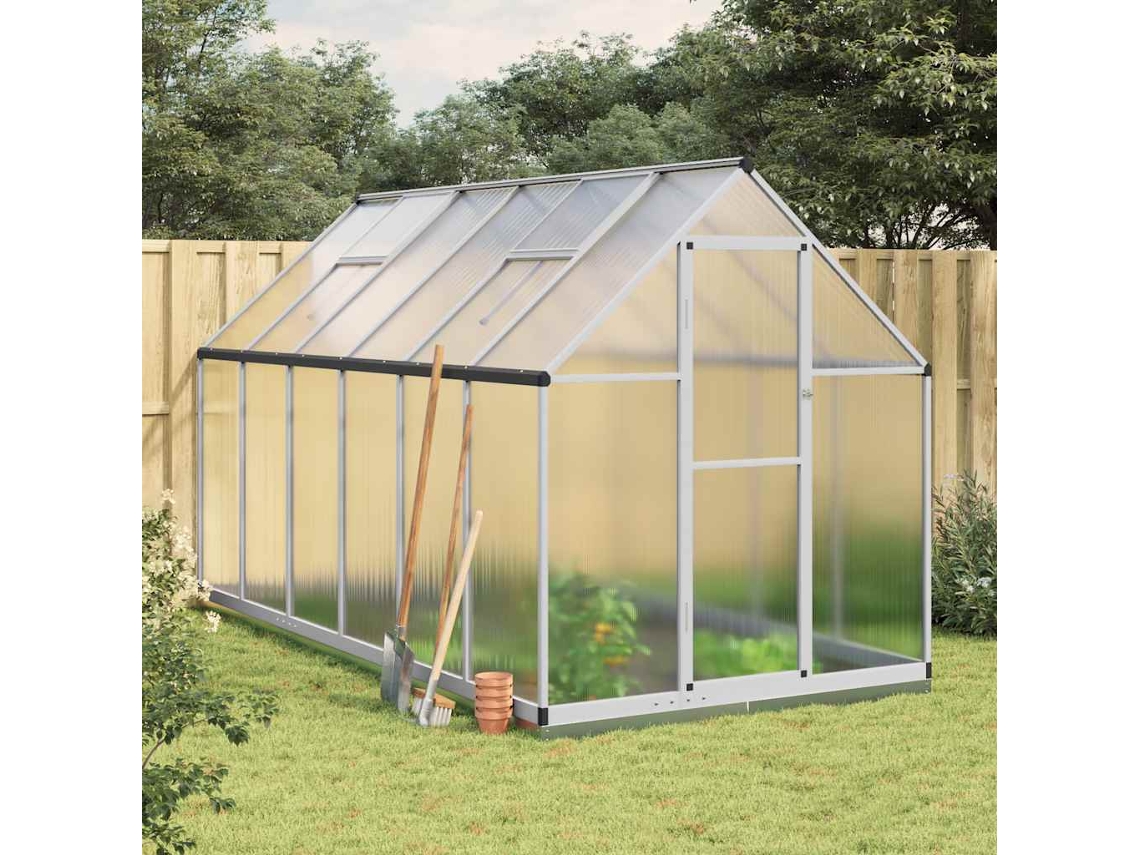 Vidaxl Estufa Com Estrutura Base 334x169x202 Cm Alumínio Prateado