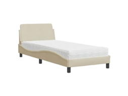 Bed, Beds Vidaxl Creme Tecido (90 X 200 Cm)