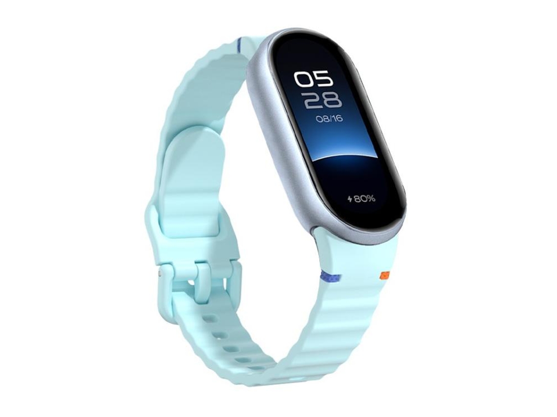 Bracelete para Xiaomi Smart Band 10/9/8 XIAOMOYU em Silicone Costura Granulada Ondulada Azul Claro