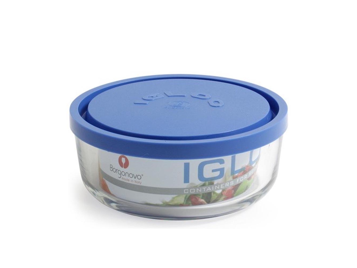 Frasco Borgonovo Igloo Azul com Tampa 18 Cm