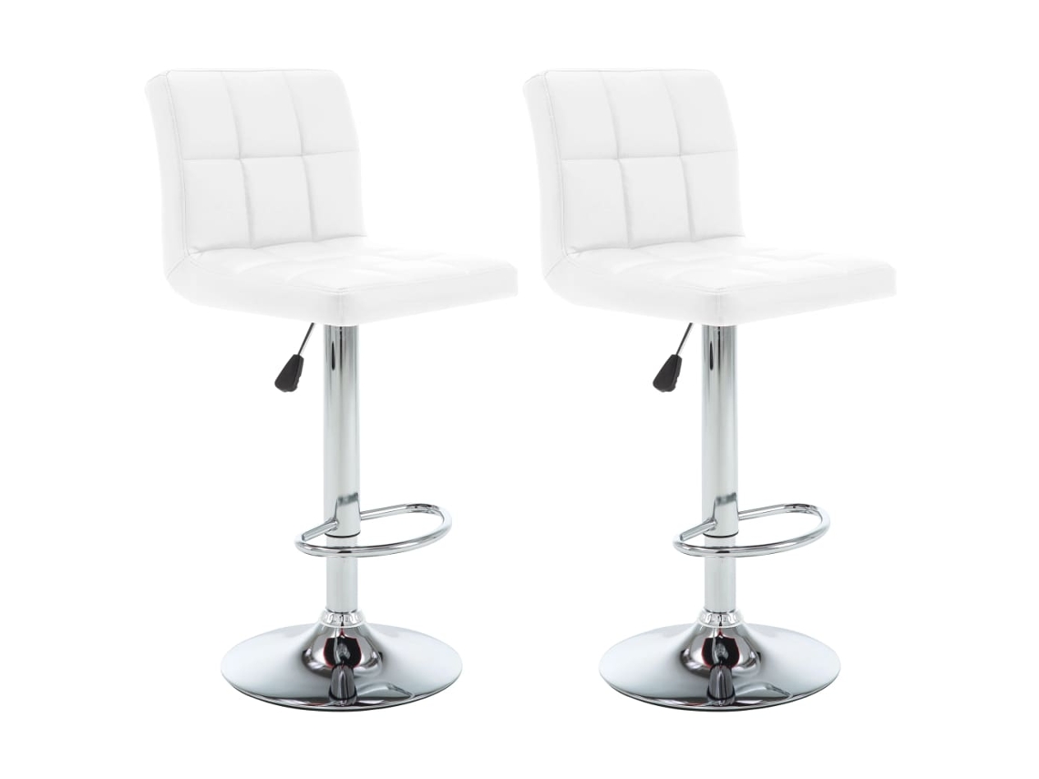 Vidaxl Bancos De Bar 2 Pcs Couro Artificial Branco