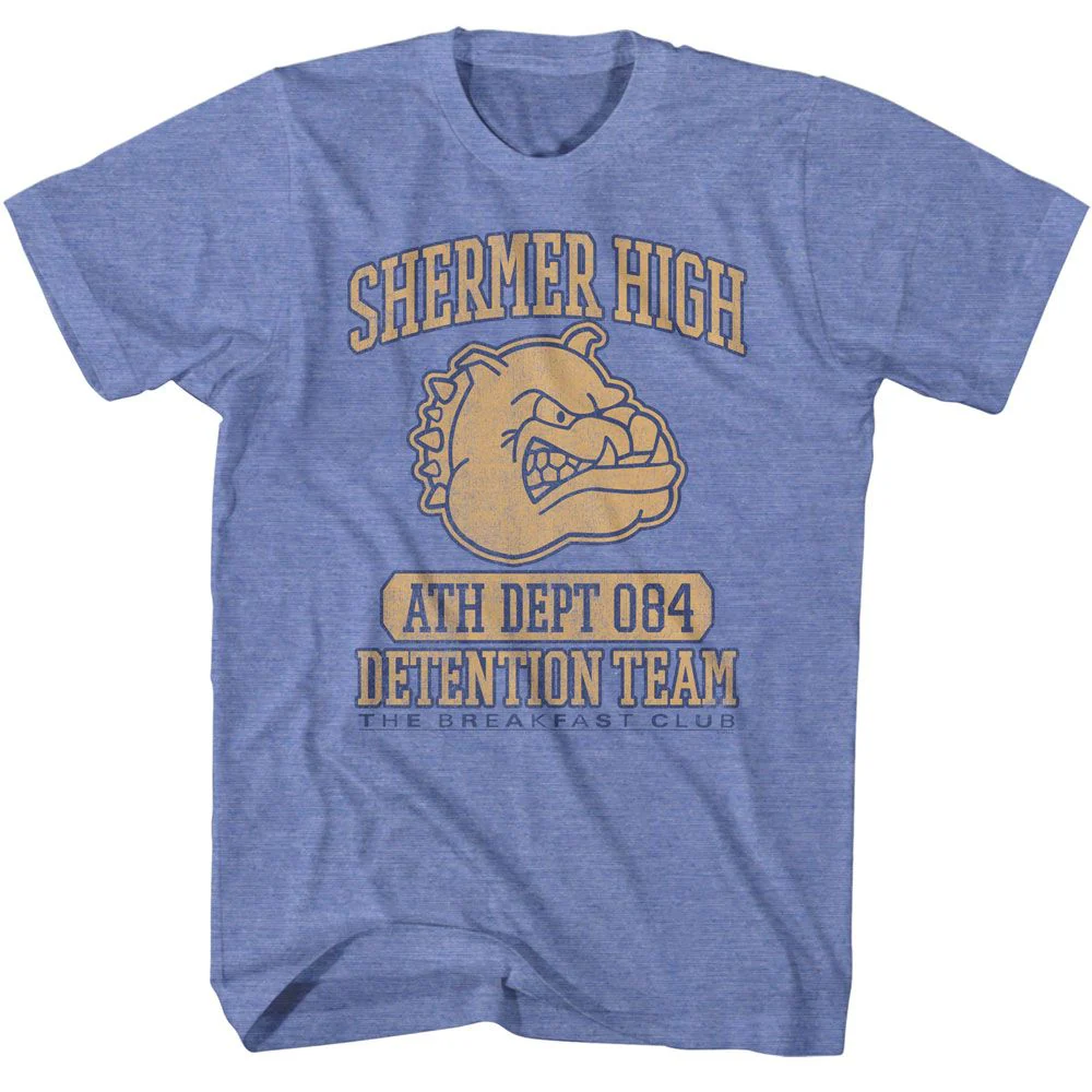 Unisex Adult T-shirt Rockinstone Breakfast Club Movie Sherman High Detention Heather Light Blue Sizel