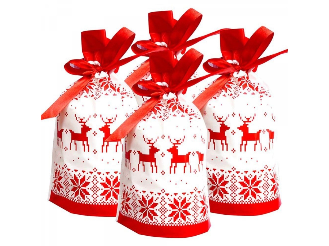 50 Sacolas de Presente de Natal com Cordão BRILVIBERA