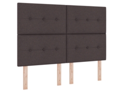 Conjunto 1 Cama Box Vidaxl Castanho Tecido (140 X 190 Cm)