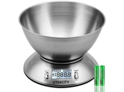 Electronic Digital Kitchen Scale With Stainless Steel Mixing Bowl, Timer And Temperature Sensor. Beijiyi
