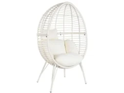 Poltrona de Jardim ITEM Metal Rotim s+E64intético Branco (90 x 65 x 151 cm)