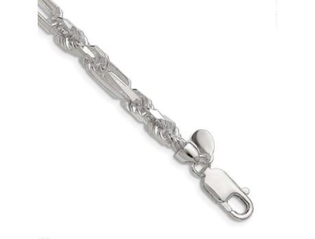 Colar De Prata Esterlina 925 Com Corrente De Figarope Com Corte Brilhante De 6 Mm Para Mulheres E Homens Comprimento 18 A 26 Hengjian