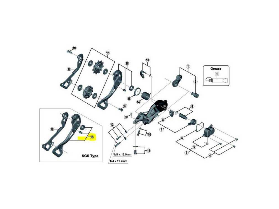 Shimano Xtr M9000 Sgs 11S Exterior Pulley Carrier