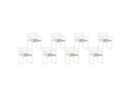 Conjunto De 8 Almofadas Para Cadeiras De Jardim Sassari Premium 46 X 46 Cm Verde Claro