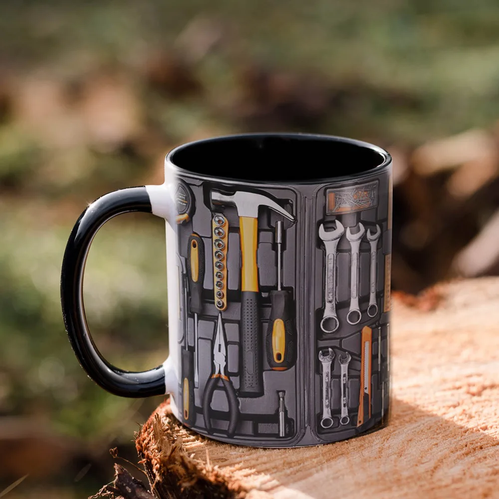 Caneca de Cerâmica Masculina em Formato de Caixa de Ferramentas com Design 3d para Café e Chá com Leite MDUG (estilo 3 330ml)