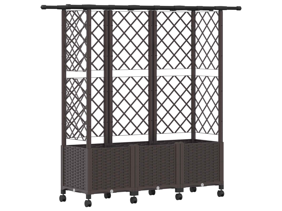 Conjunto 1 Canteiro De Jardim Elevado Vidaxl Castanho Polipropileno (163,5 X 40 X 142 Cm)