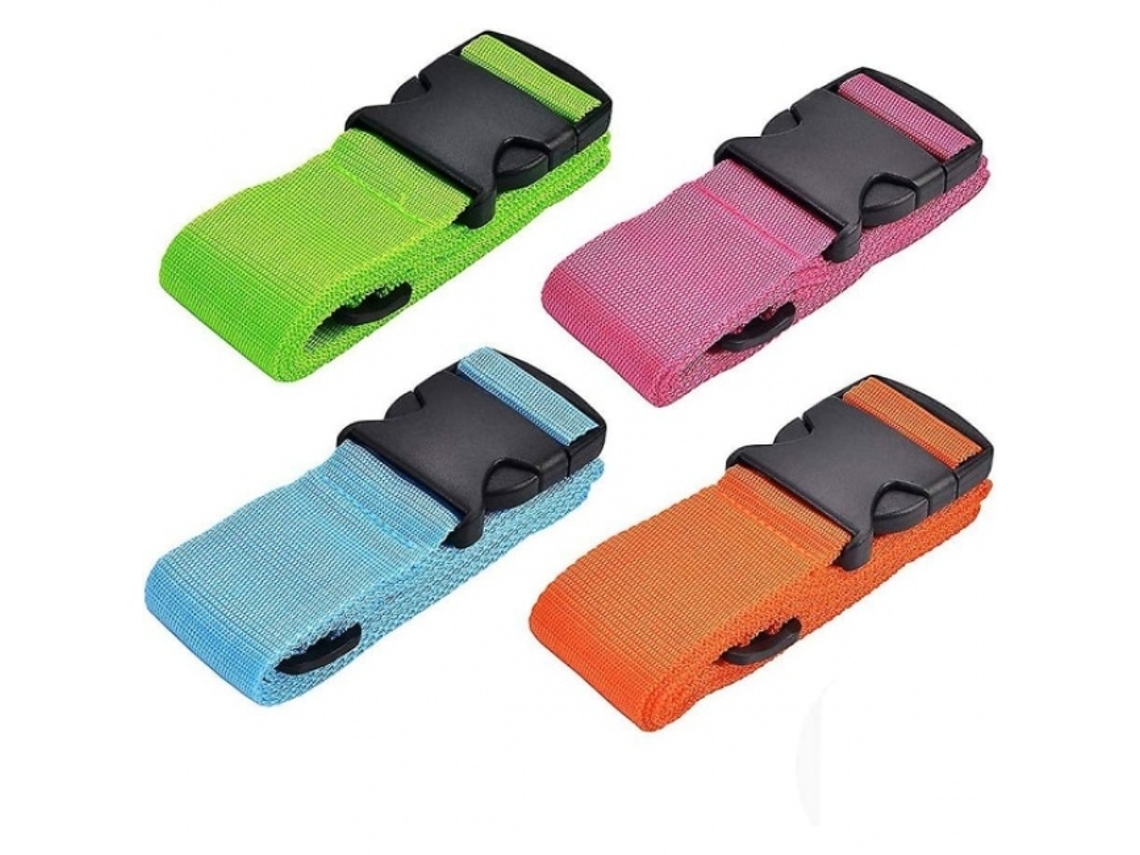 Alça Para Mala Ajustável, Pacote Com 4, Laranja, Com Fivela Resistente Para Bagagem De Viagem Elysve