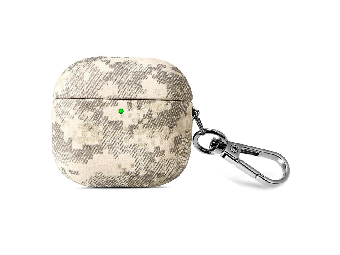Capa Protetora De Couro Camuflado Para Fones De Ouvido Airpods Pro