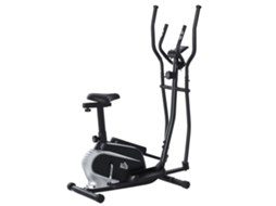Elíptico Homcom Com 8 Níveis De Resistência Magnética, Assento Ajustável E Tela Lcd, Prático Para Exercícios Em Casa Cor Preta 103x62x151cm