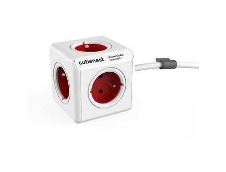 Powercube estendido, 5x tiros, 1,5 M, Cubenest branco/vermelho