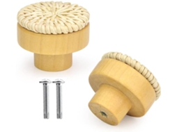Conjunto De 2 Puxadores De Gaveta Em Rattan Natural Youth.