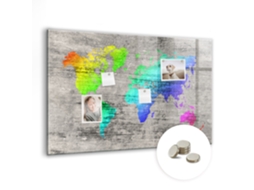 Quadro Magnético Mundo Mapa Para O Escritório Espelharte (90x60 Cm)