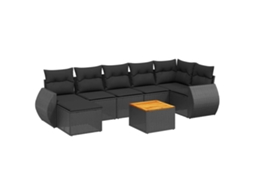 Garden Sofa Set, Garden Sofa Sets Vidaxl Preto Rattan / Vime (n/a)