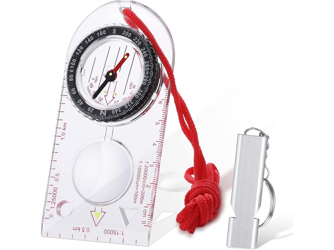 Bússola explorer com cordão, ferramenta de orientação profissional para trilhas, montanhismo e navegação em mapas AQUAFORGE