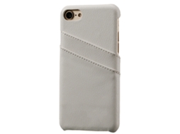 Capa de Couro Branco para iPhone 7 Plus com Proteção de Cartão EOOCOO