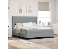 Vidaxl Cama Box Spring Led Cinzento-claro 180 X 200 Cm Tecido