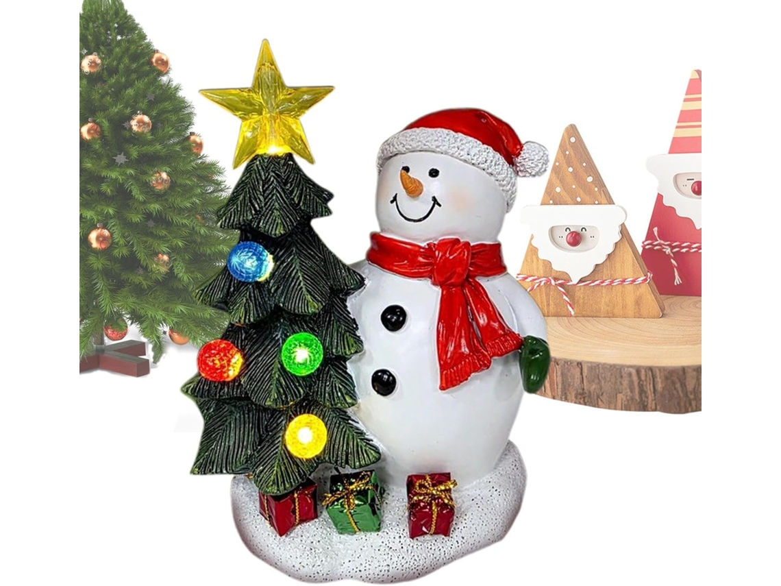 Slowmoose Estatueta De Natal Com Árvore E Boneco De Neve