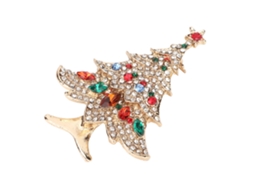 Laxiscreed Broche De Natal Feminino Em Liga Com Cristais, Elegante Para Mulheres