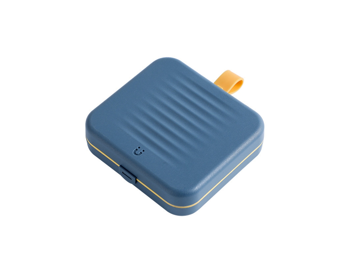 Caixa de Costura Magnética Portátil de Duas Camadas Kit com Acessórios para Casa Viagem Azul S/MARCA