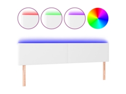 Led Headboard, Led Headboards Vidaxl Branco Couro Artificial (200 X 5 X 78/88 Cm)