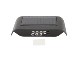 Relógio digital solar LED portátil e luminoso para decoração de carros e caminhões, branco.