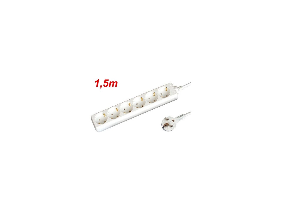 Bloco de 6 Tomadas Cabo 3X1.5Mm² 1.5M NEDIS