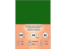Papel 80Gr A4 Verde Escuro 100 Folhas