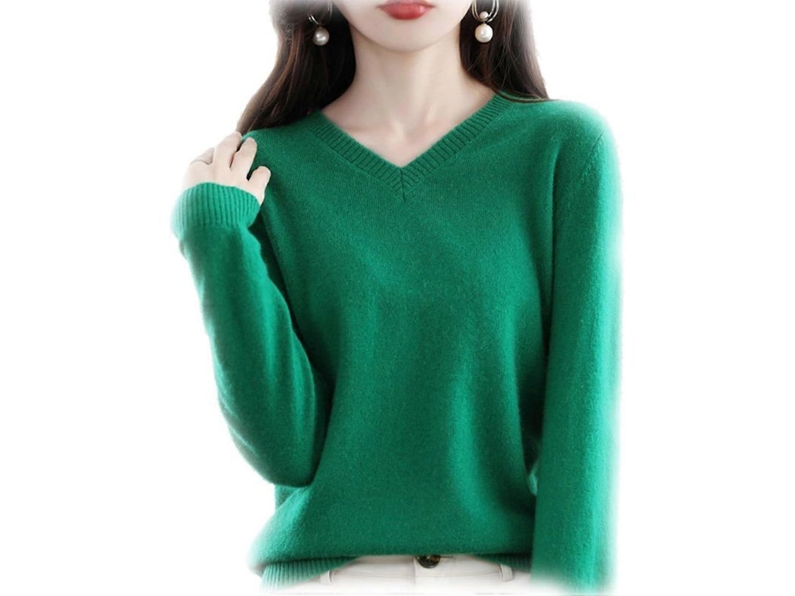Suéter De Cashmere De Qualidade Superior Da Mongólia - Design Fashion E Mantenção Fácil Esmeralda