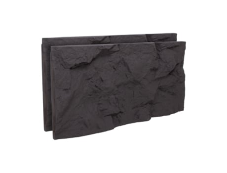 Rushmore Conjunto De 2 Painéis De Parede 3d Decorativos 120x60x9 Cm Efeito Pedra Em Pu Cinzento Antracite Frankystar