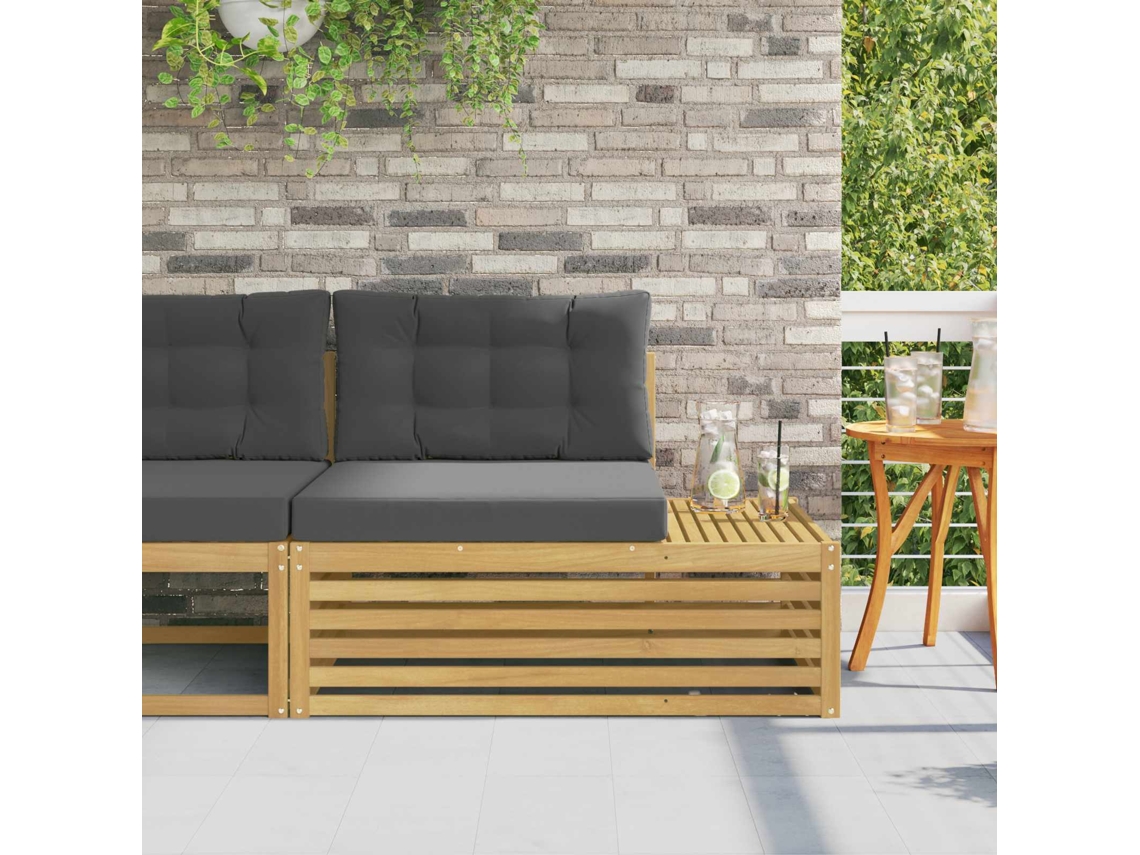 Vidaxl Sofá De Canto Externo Com Almofada Branco 115 X 83 X 73 Cm