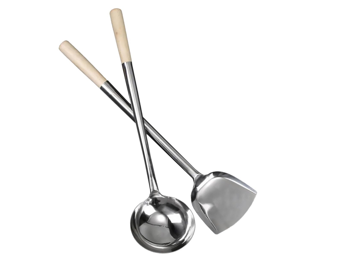 Conjunto De 2 Peças: Concha E Colher De Cozinha Com Cabos Longos
