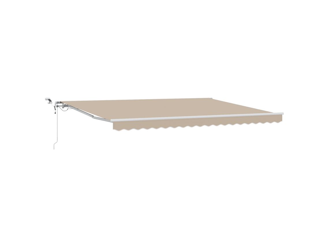 Toldo Retrátil Automático Com Led Bege Vidaxl Bege Poliéster (450 X 300 Cm)
