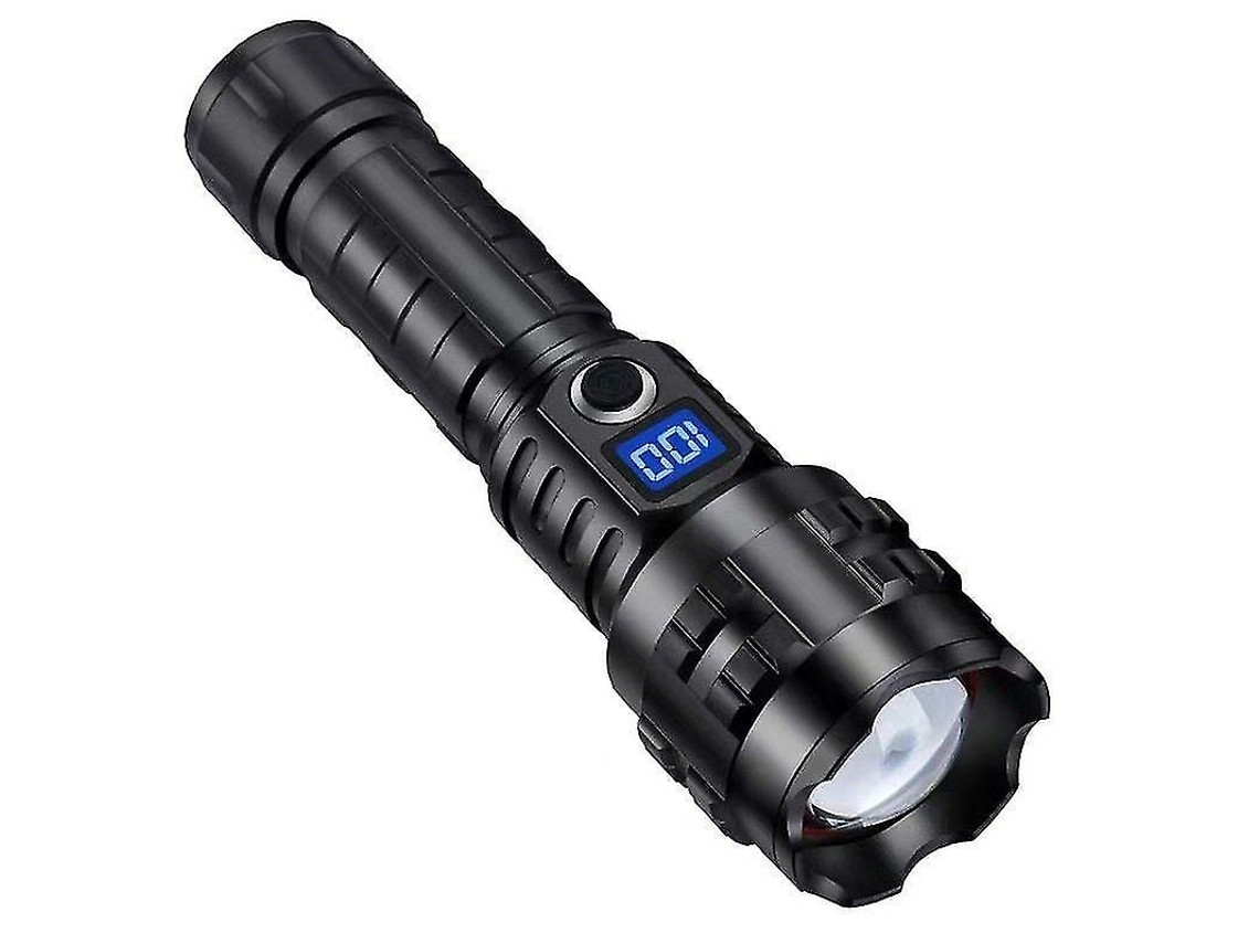 Tocha Led Recarregável Usb, Tochas De 2500 Lumens, Tocha Led Super Brilhante, Poderosa Lanterna Militar Tática De Alto Brilho,(preto)