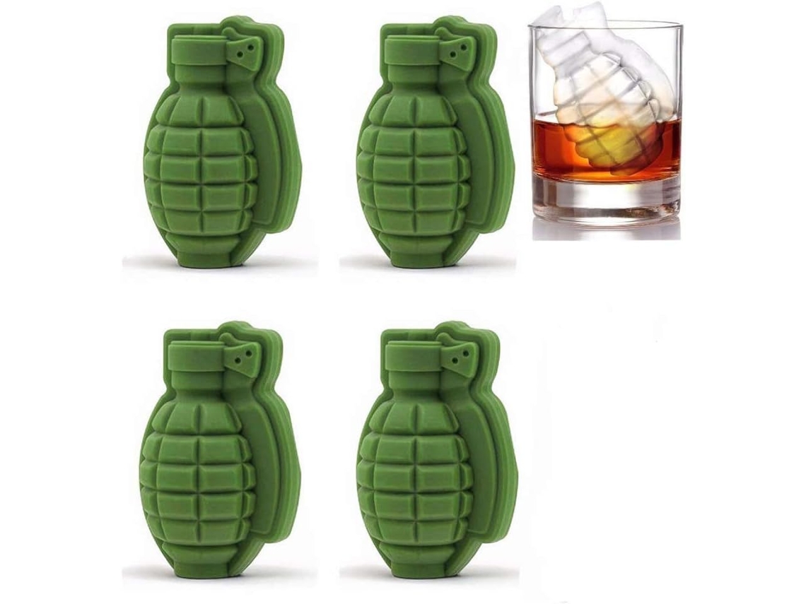 Jzk 4 X Formas De Gelo Em Silicone 3d Formato Granada, Formas Para Bolos, Moldes De Gelo Em Silicone Para Whisky, Scotch, Coquetéis, Café