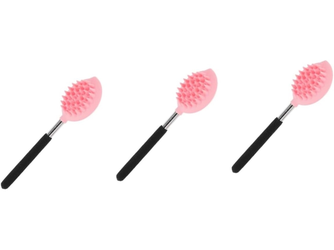 Lurelia Pack De 3 Escovas De Silicone Para Costas E Corpo, Silicone Macio, Cabo Longo E Massagem Suave