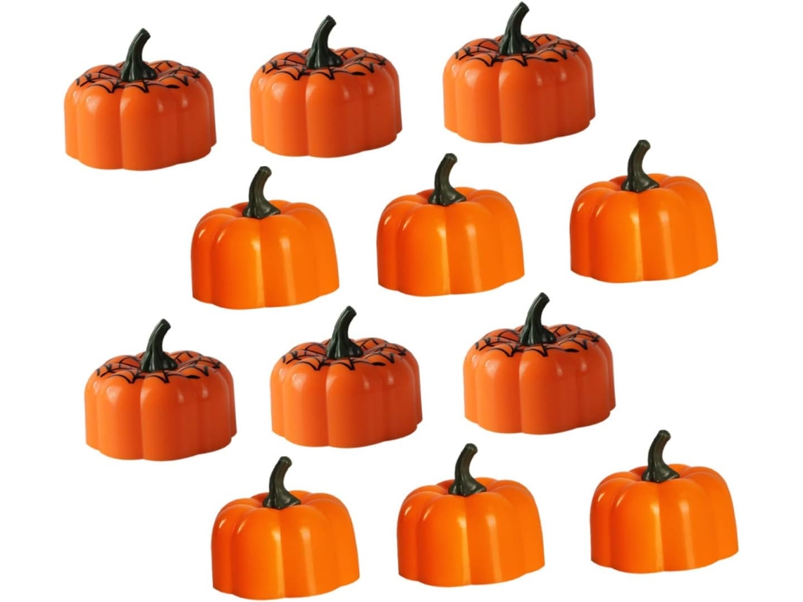 Conjunto De 12 Velas Led Em Formato De Abóbora, Luzes Noturnas Eletrônicas Decorativas Para O Hallow Gokoco