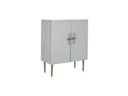 Guarda-roupa de madeira de mangueira e ferro branco com arco, 85x45x110cm