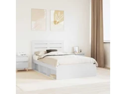 Vidaxl Estrutura da Cama com Cabeceira Branco 120 X 190 Cm