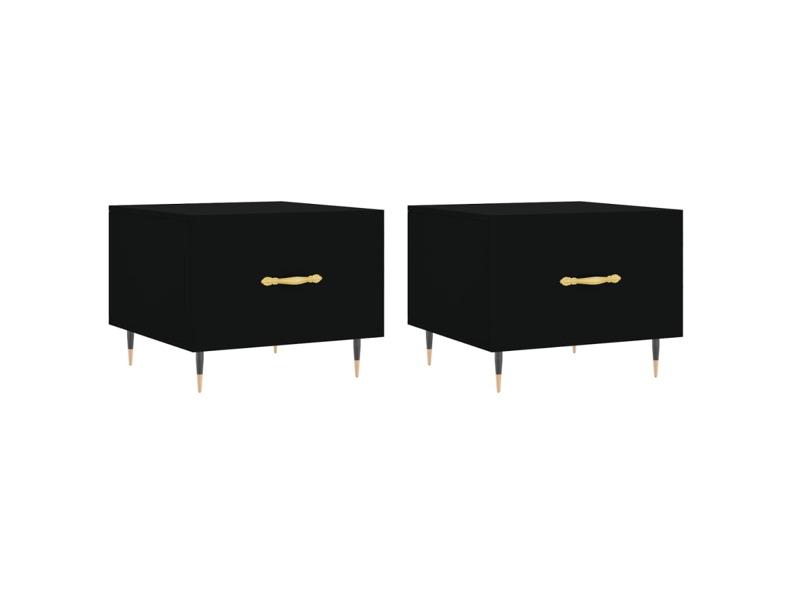 Conjunto de Mesas de Centro 2 Pcs Madeira Processada Preto MAISON EXCLUSIVE (50x50x40 cm)