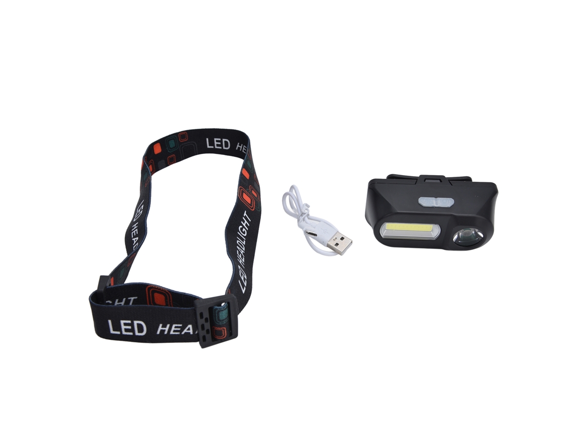 Lanterna de cabeça LED recarregável USB mini ajustável para camping hiking outdoor | S/MARCA