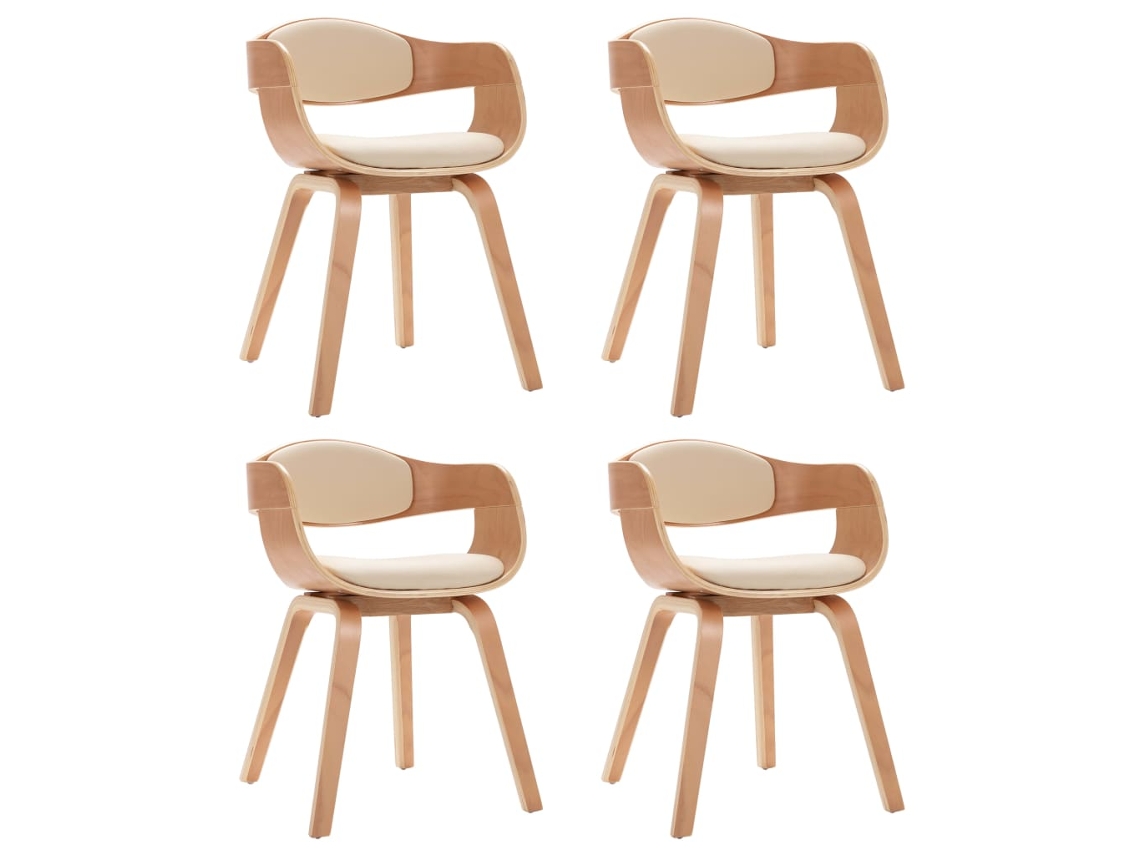 Dining Chair, Dining Chairs Vidaxl Creme Couro Artificial (n/a)