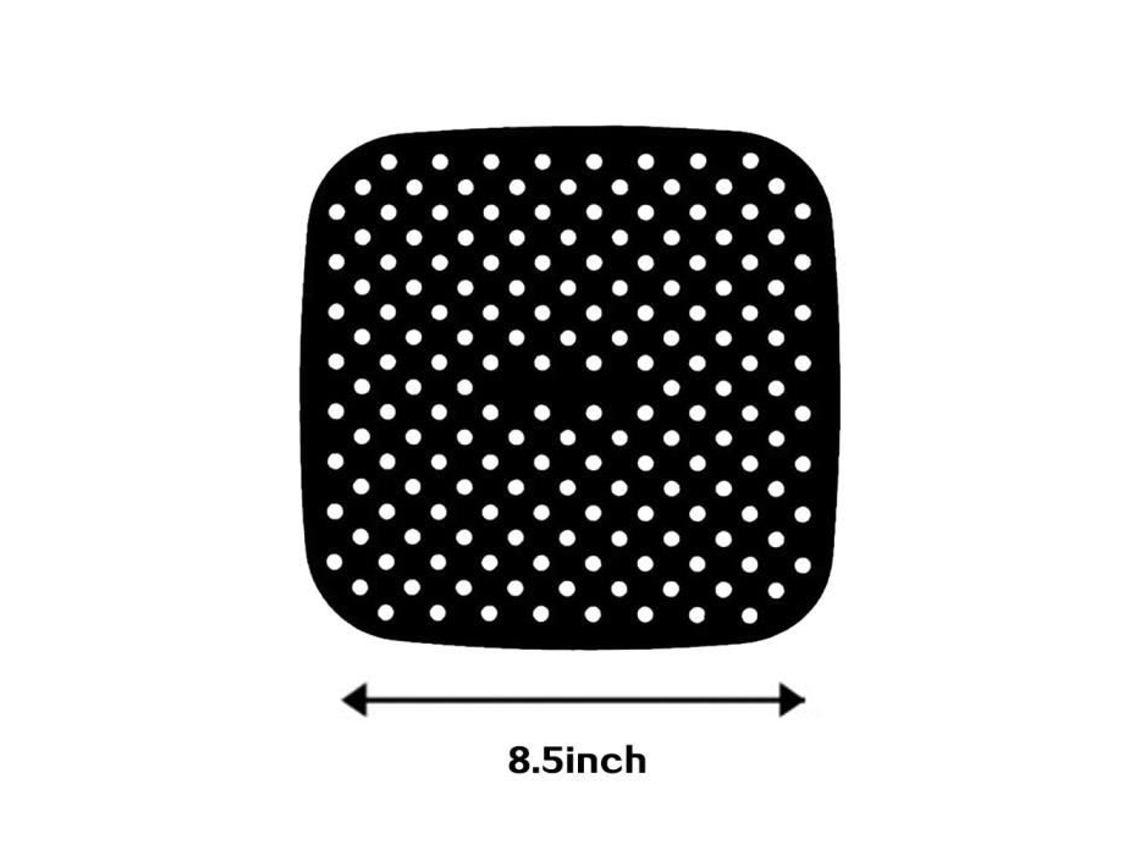 Novos Forros Reutilizáveis para Fritadeira a Ar Tapete de Silicone Antiaderente Quadrado Preto 8 5 Tamanhos