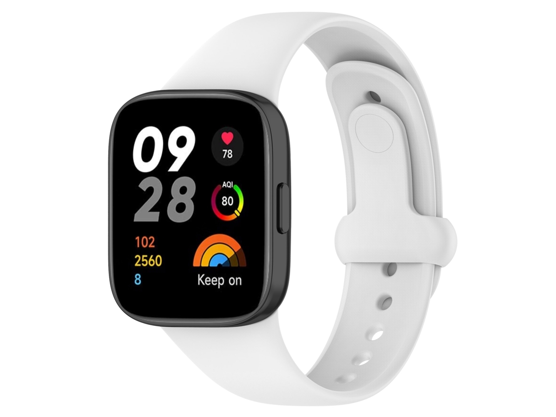 Bracelete de Smartwatch para Redmi Watch 3 de silicone com botão de unha (branca)