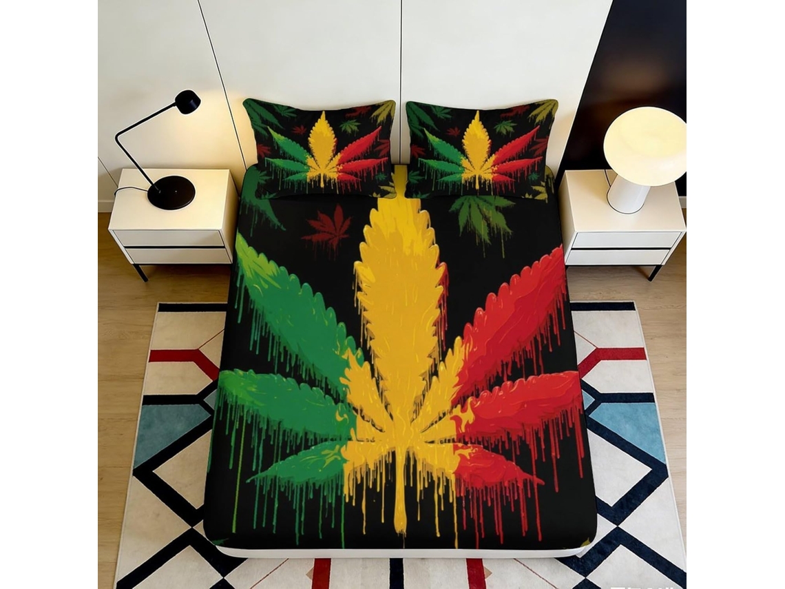 Conjunto de Cama com Estampa 3d em Microfibra Fronha 200x25cm
