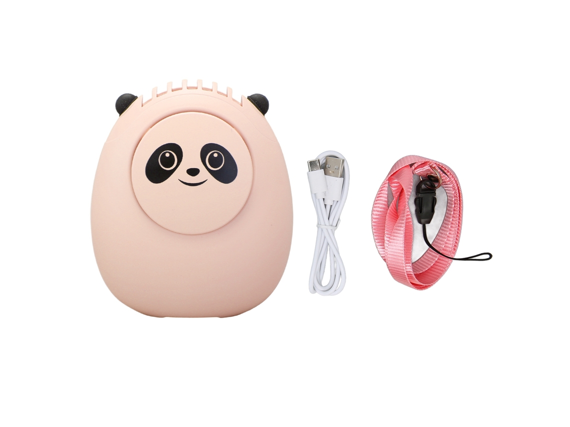Ventilador de Cuello Portátil com Correa Ajustável Recarregável Usb 3 Velocidades Mini Ventilador de Pescoço Rosa